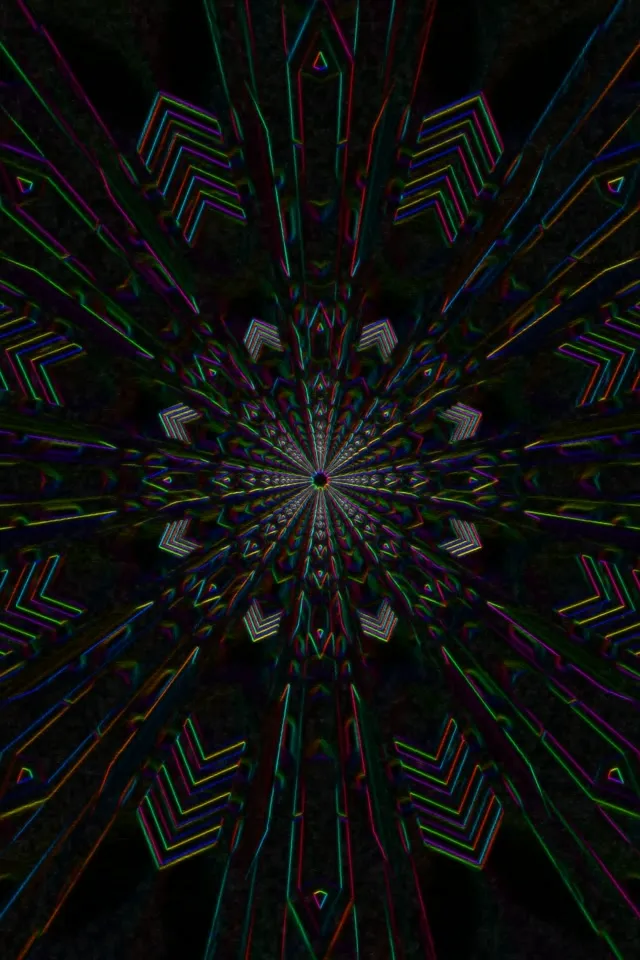 Neon Tunnel Kaleidoscope Vortex 60fps 9:16 Screensaver Loop