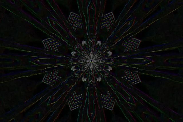 Neon Tunnel Kaleidoscope Vortex 60fps 3:2 Screensaver Loop
