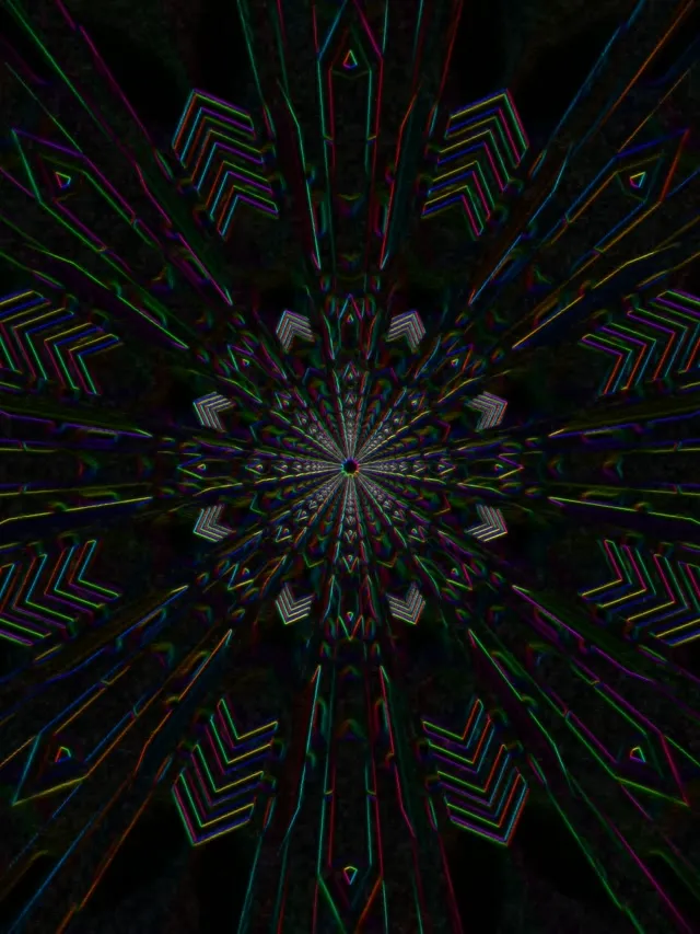 Neon Tunnel Kaleidoscope VJ Loop 3:4 iPad 60fps Screensaver