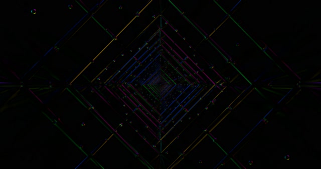 Neon Tunnel Screensaver 4K UHD 60fps VJ Loop Colorful Geometric