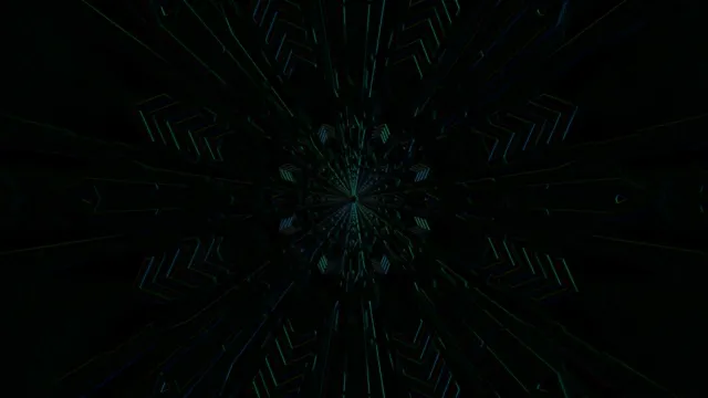 Neon Tunnel Screensaver 4K UHD 60FPS VJ Loop Cyan Green Geometric