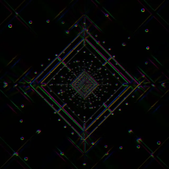Neon Tunnel VJ Loop 1:1 Square 60fps Screensaver Spiraling Diamond Vortex