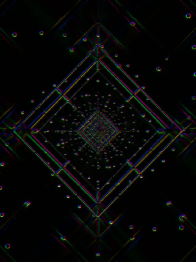Neon Tunnel Vj Loop 3:4 iPad Portrait 60fps Screensaver Diamond Vortex