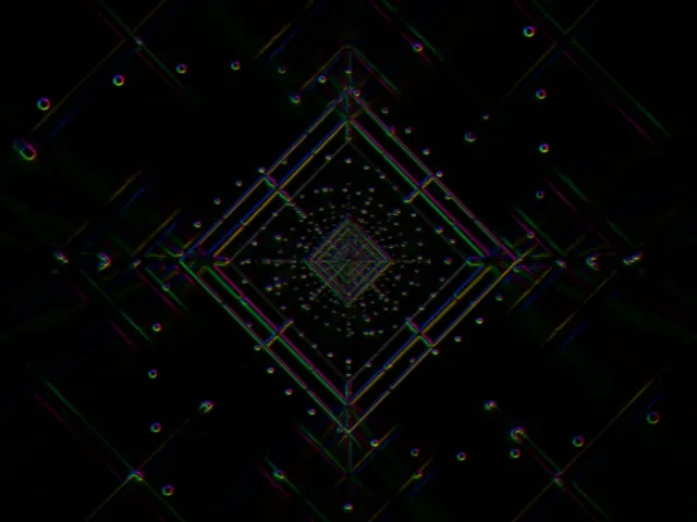 Neon Tunnel Spiraling Diamond Vortex VJ Loop 60fps 4:3 Screensaver