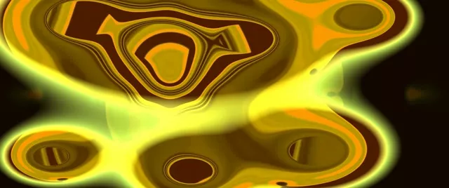 Golden Swirl Neon Tunnel VJ Loop 2.39:1 Cinemascope 60fps Screensaver