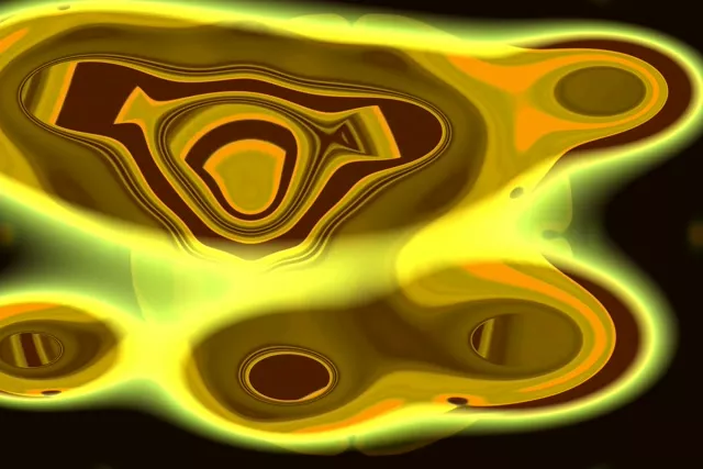 3:2 Neon Tunnel VJ Loop 60fps Golden Liquid Swirl Screensaver