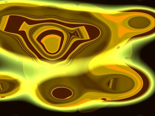 Neon Tunnel VJ Loop 4:3 Classic 60fps Screensaver Golden Liquid Waves