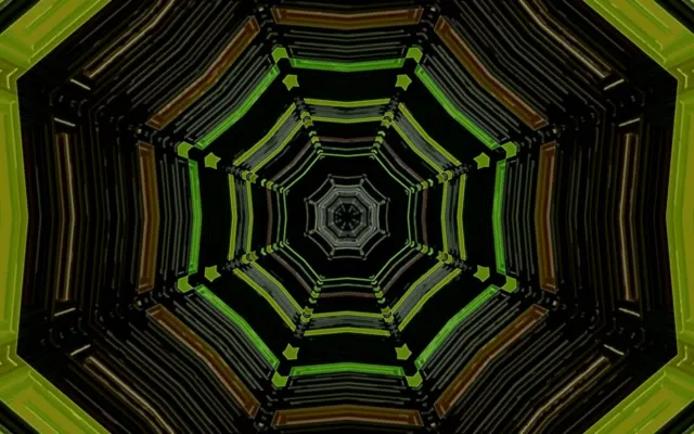 Neonin tunneli VJ Loop 16:10 MacBook 60fps Screensaver geometrinen pyörteilys