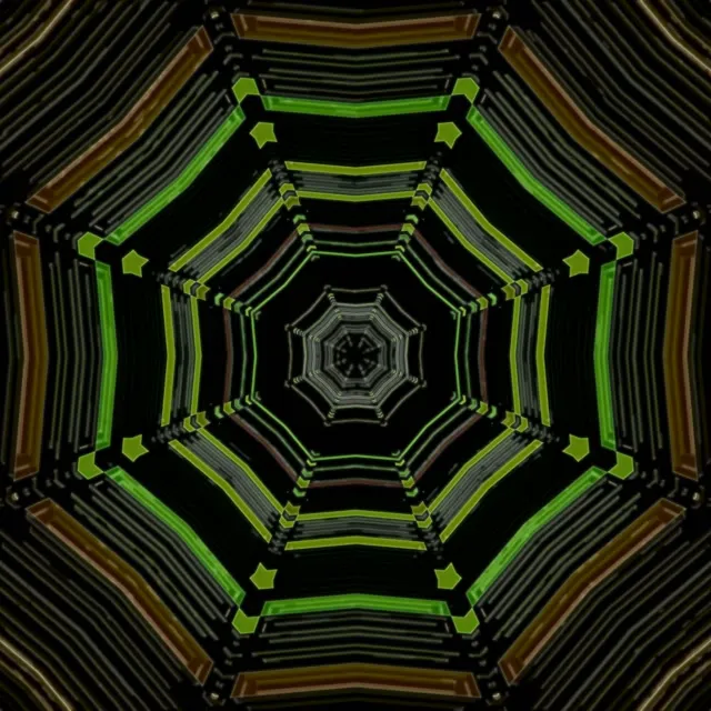 Neon Tunnel Spiraling Octagon Vortex | 1:1 Square 60fps VJLoops Screensaver