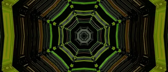 Neon Tunnel Spiraling Hexagon Vortex 21:9 Ultrawide 60fps VJLoops Screensaver