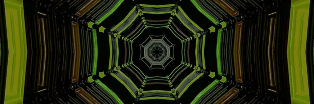 Terowongan Neon Hexagonal Vortex 3:1 Triple Wide 60fps VJLoops Screensaver