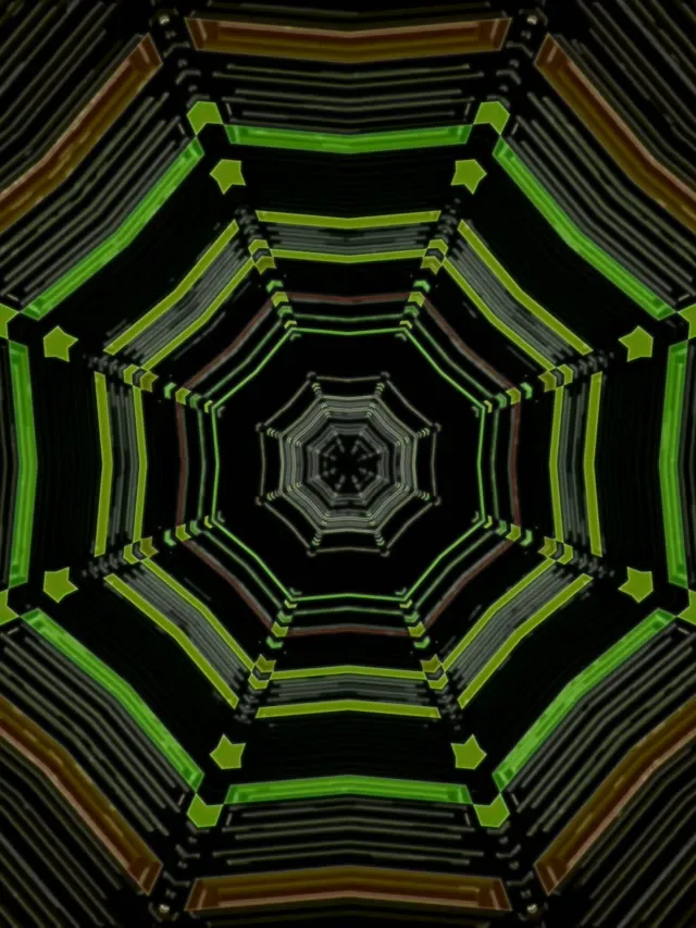 Neon Tunnel Octagonal Vortex Loop 3:4 iPad 60fps Screensaver VJ Animation