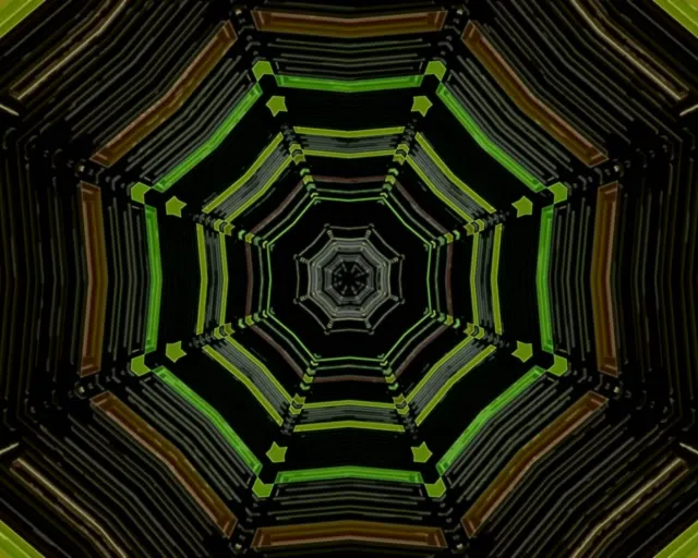 Neon Tunnel Octagon Vortex 5:4 Industrial 60fps VJ Loop Screensaver