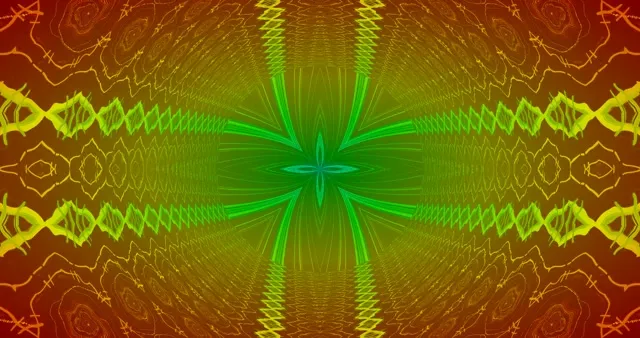 Green Neon Mandala VJ Loop | 4K | Symmetrical Kaleidoscope 60fps