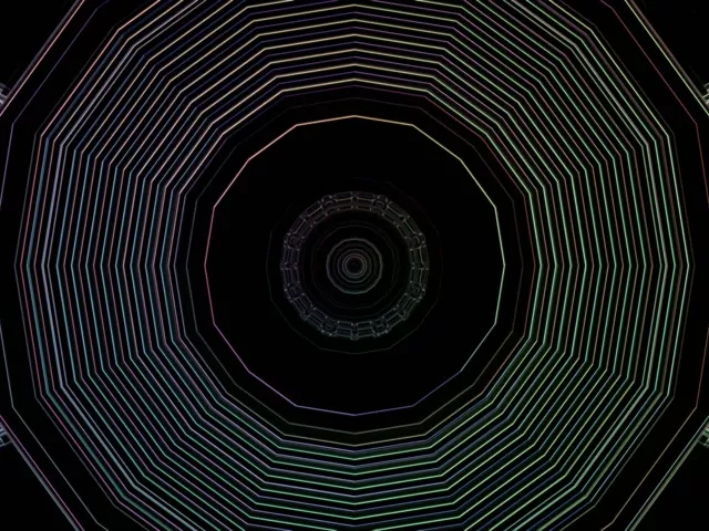 Hypnotic Neon Tunnel Vortex Loop - 4:3 Classic 60fps Screensaver