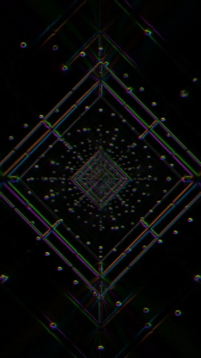 9:16 Reels Neon Tunnel VJ Loop 60fps Spiraling Diamond Screensaver