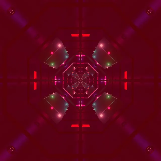 Neontunnel Oktagon Virvel VJ Loop 1:1 Fyrkant 60fps Skärmsläckare