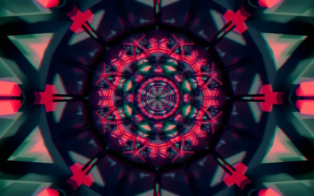 Tunnel Néon Kaléidoscope VJ Loop 16:10 MacBook 60fps Économiseur d'écran