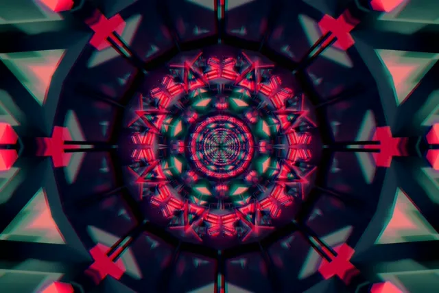 Neon Tunnel Kaleidoscope Mandala VJ Loop 3:2 Surface 60fps Προφύλαξη Οθόνης