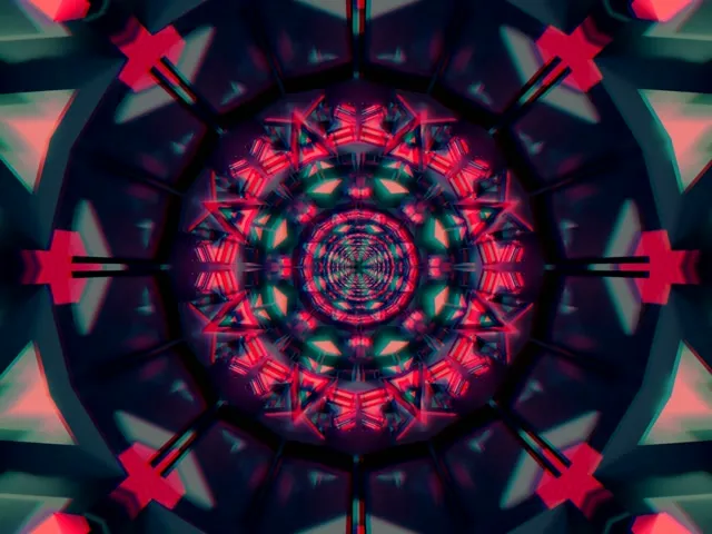 Νέον Τούνελ Καλειδοσκόπιο Αστέρι Vj Loop 4:3 Classic 60fps Προφύλαξη Οθόνης