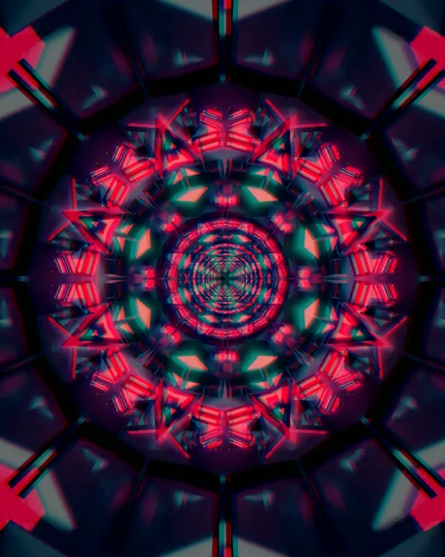 Neono Tunelis Kaleidoskopo Žvaigždė VJ Loop 4:5 Instagram 60fps Ekrano Užsklanda