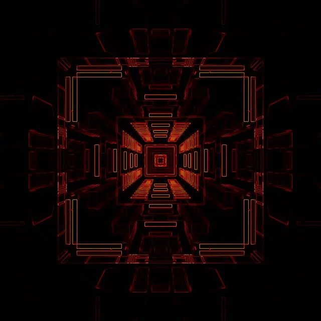 Red Neon Tunnel Vj Loop 1:1 Square 60fps Screensaver Geometric Vortex