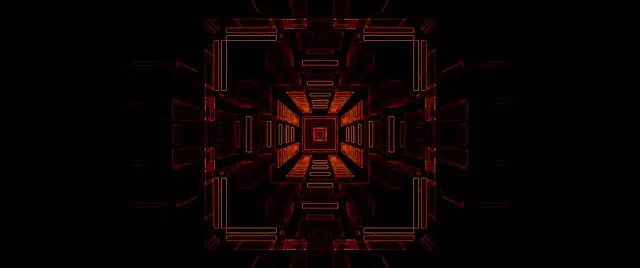 Red Square Neon Tunnel VJ Loop 2.39:1 Cinemascope 60fps Screensaver