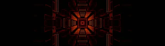 Red Neon Tunnel Square Vortex 32:9 Ultrawide 60fps Screensaver Loop