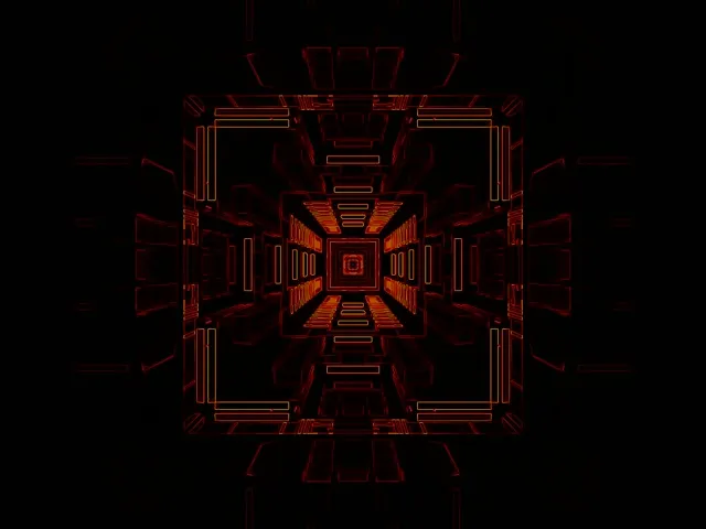 Red neon tunnel 4:3 classic 60fps screensaver VJ loop geometric corridor