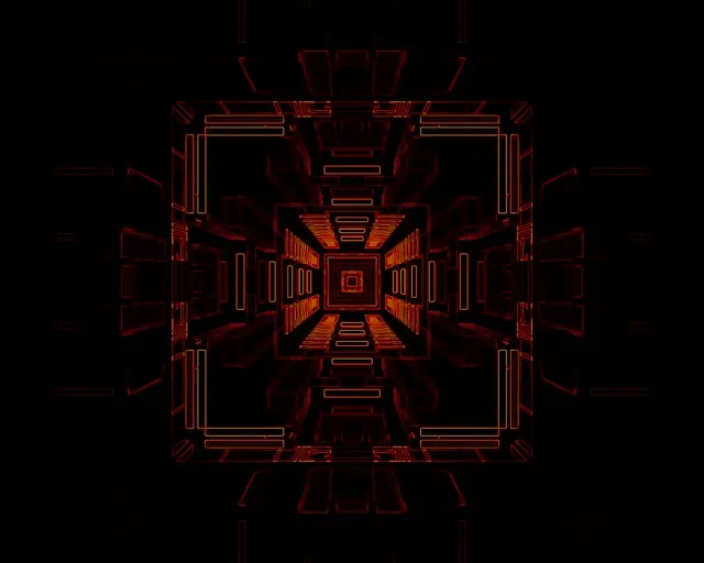 Red Neon Tunnel Square Vortex 5:4 Industrial 60fps VJ Loop Screensaver