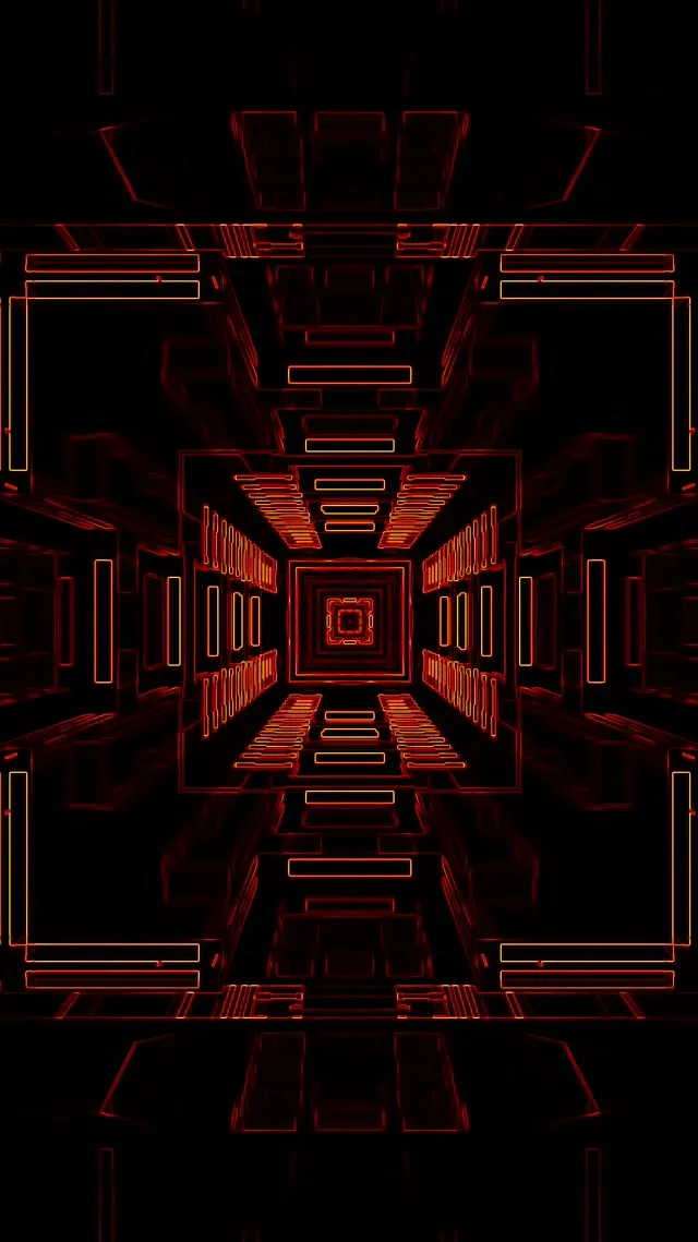 Neon Tunnel VJ Loop 9:16 Reels 60fps Screensaver Infinite Corridor