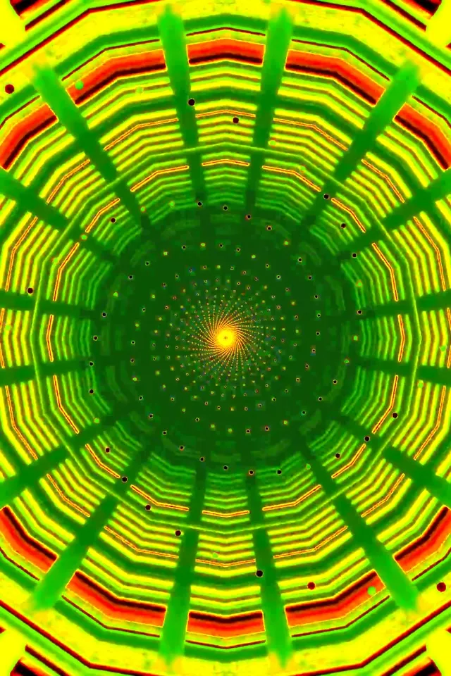 Pulsating Red Yellow Neon Tunnel VJ Loop 9:16 60fps Screensaver