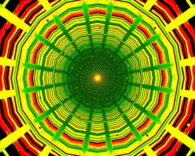 5:4 Industrial Neon Tunnel Vj Loop 60fps Pulsating Red Screensaver