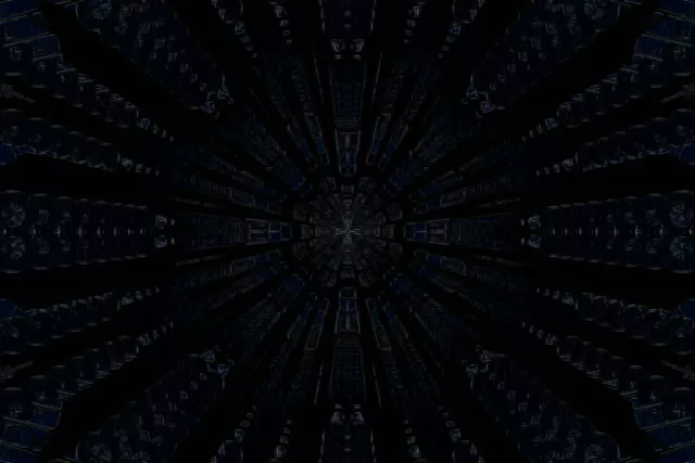 3:2 Neon Tunnel 60fps Screensaver - Blue Radial Vortex VJ Loop