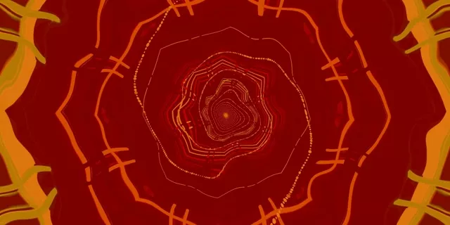 Tunel Neon Vortex Octagon Galben Roșu 2:1 Univisium 60fps Screensaver Vj Loop