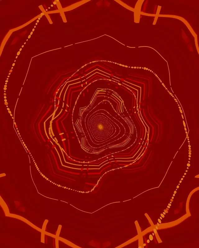 Neon Tunel Spiralni Poligonalni Vrtlog VJ Loop 60fps 4:5 Instagram Čuvar Ekrana