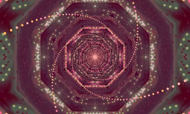 Tunnel Néon Économiseur d'Écran 5:3 Large 60fps Octogone Rose VJ Loop PC Portable