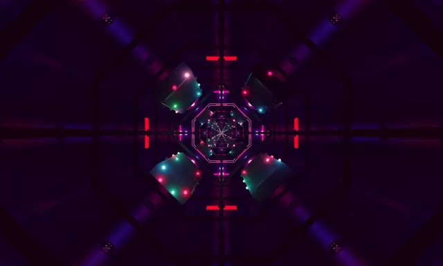 Tunnel Néon Économiseur d'Écran 5:3 Large 60fps Violet Rouge VJ Loop PC Portable