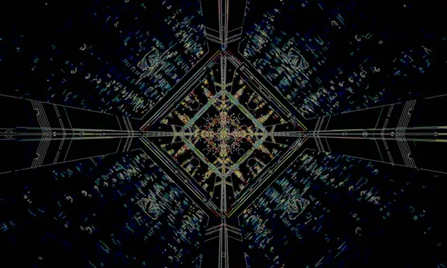 Neon Tunnel Pauseskærm 5:3 Wide 60fps VJ Loop PC Laptop Blå Fraktal