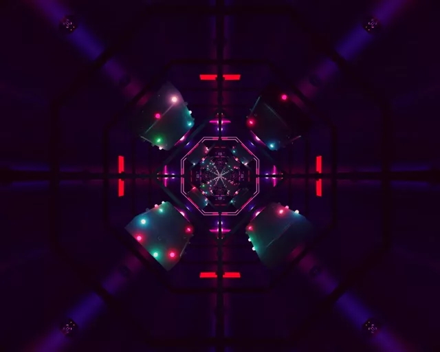 霓虹隧道螢幕保護程式 5:4 工業 60fps 紫紅 VJ Loop