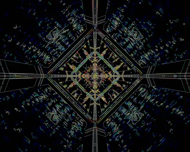 نفق النيون شاشة توقف 5:4 industrial 60fps VJ Loop أزرق هندسي مظلم