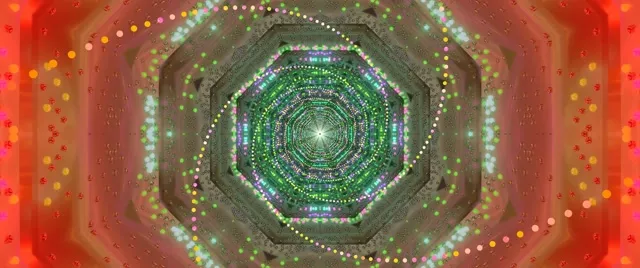 Tunnel Neon Screensaver 60fps 2.39:1 Cinemascope Vj Loop Verde Ottagono