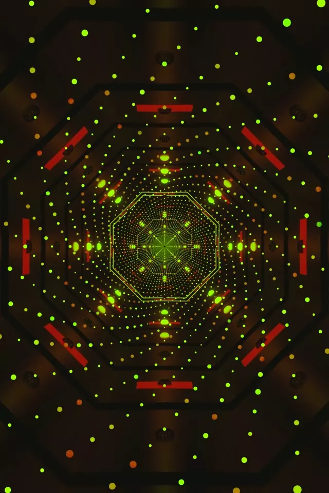 霓虹隧道螢幕保護程式 60fps 綠點 VJLoops 2:3 照片直向 PC