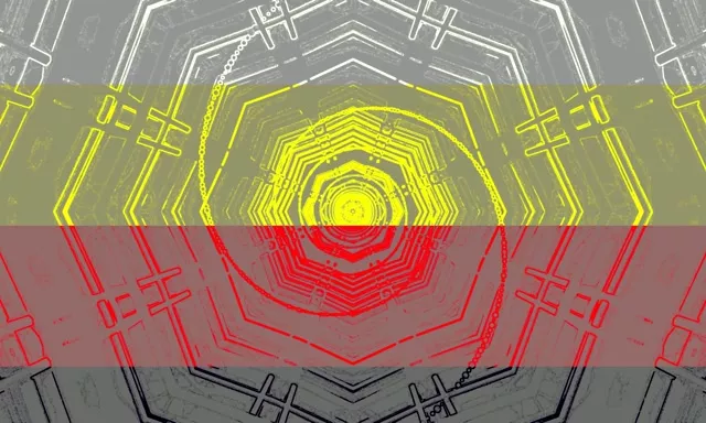 Túnel de Neón Vórtice Pentágono Cian Verde VJ Loop 5:3 Ancho 60fps Salvapantallas