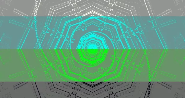 Neon Tünel Ekran Koruyucu Camgöbeği Yeşil Beşgen 4K UHD 60fps VjLoops