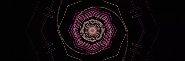 Neon Tüneli Sekizgen Girdap VJLoops 3:1 Üçlü Geniş 60fps Ekran Koruyucu