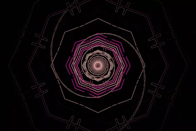 Neon Tunnel Octagon Vortex Vj Loop 3:2 Surface 60fps Screensaver