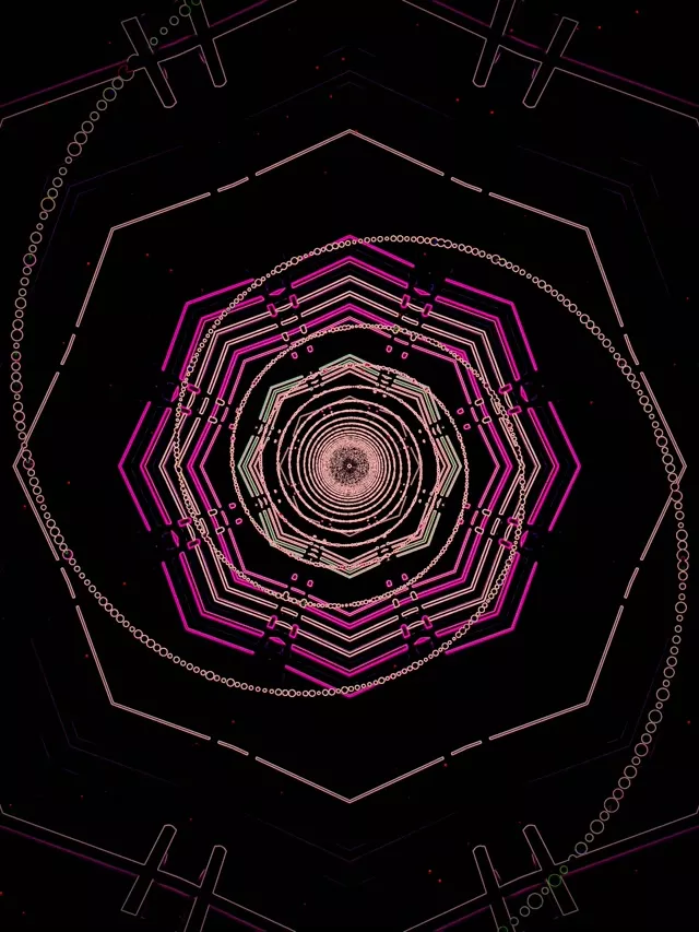 Neon Tunela Oktogono Zuloa VJLoops 60fps Pantaila-babeslea 3:4 iPad Portrait