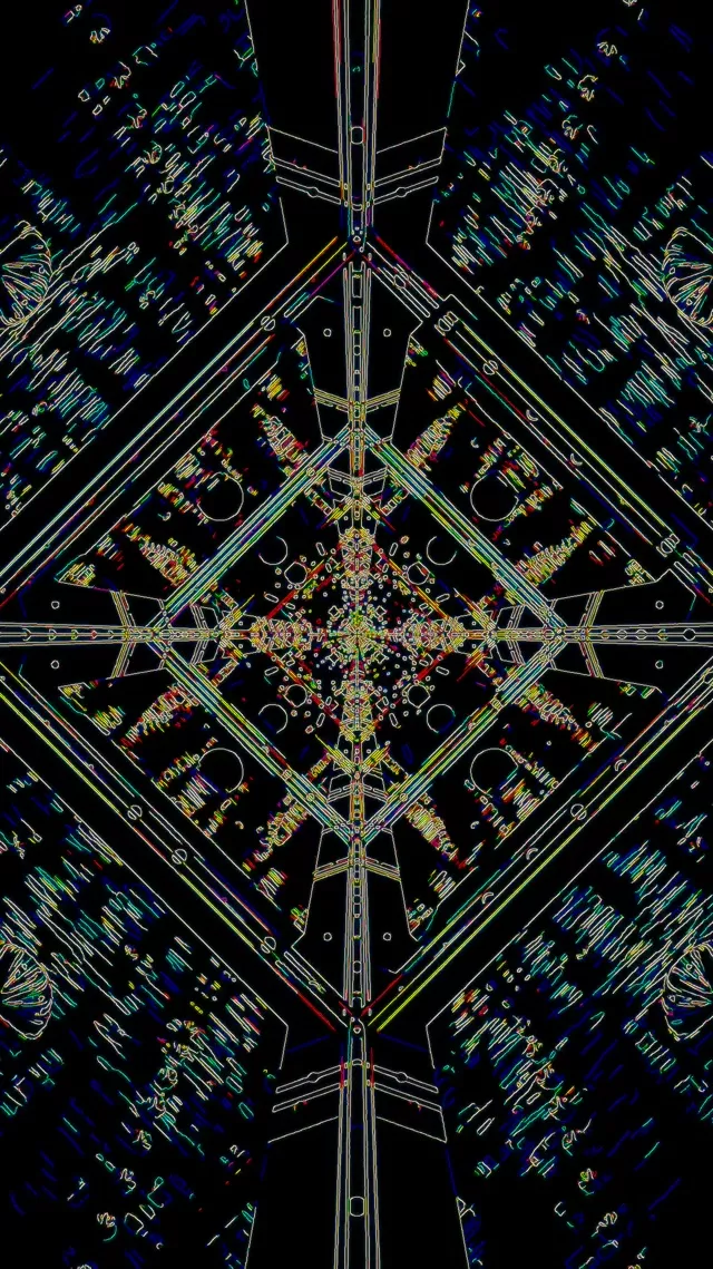 Neon Tunnel Screensaver PC 60fps 9:16 Reels Colorful Symmetric VJ Loop