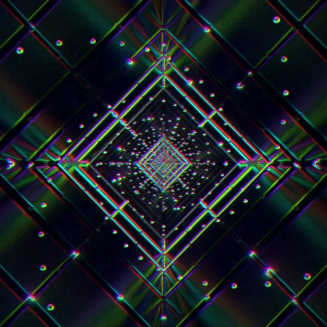 VJ Loop Neon Tunnel Diamond Vortex 1:1 Square 60fps Screensaver